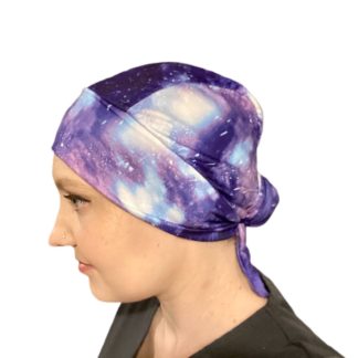 Galaxy Stretchy Scrub Cap with Ties